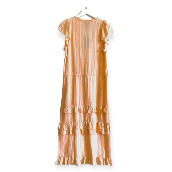 NWT PAIGE Dress Illyria Blush Color Midi Dress with ruffles Size M - Picture 4 of 14